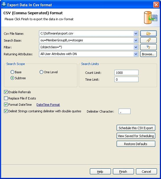 Export LDAP Data to CSV - Step 2