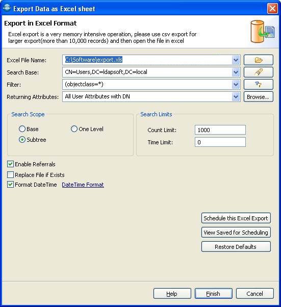 Active Directory Excel Export