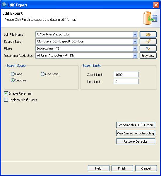 Active Directory export to LDIF