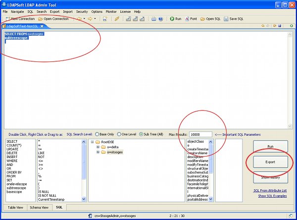 Schedule export using sql select statement