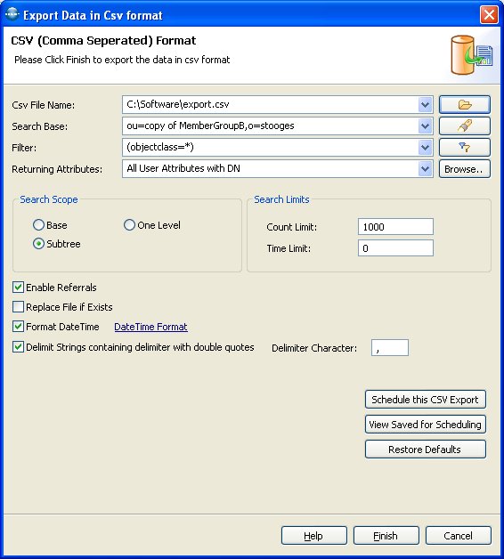 Schedule Ldap export to excel