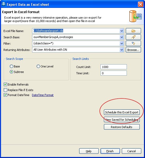 Schedule Ldap export to excel