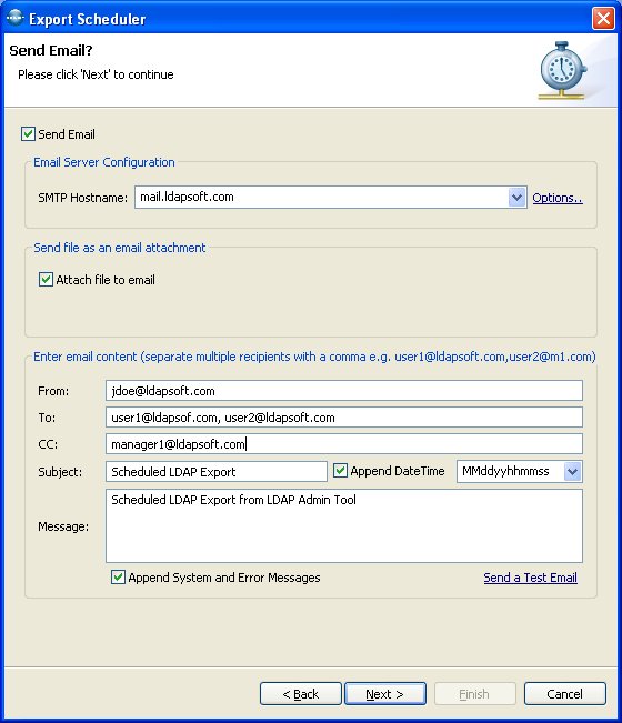 Scheduler LDAP Export to Excel Step 3