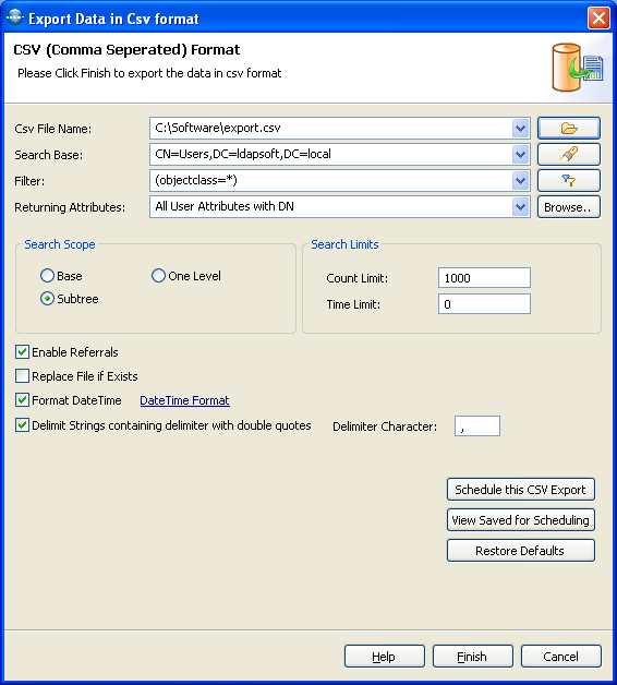 Active Directory to csv