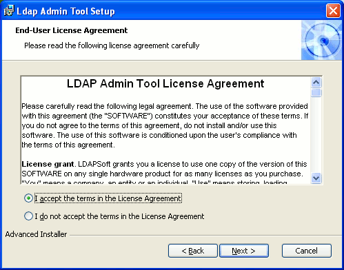Ldap Admin Tool Installation on Windows - Step 4