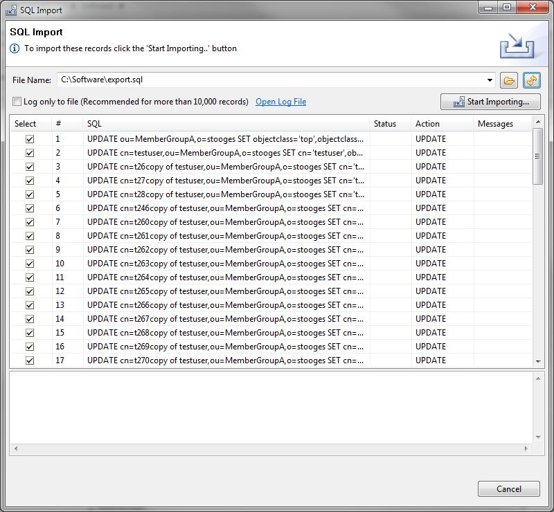 Active Directory export as update statements